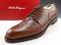 FERRAGAMO sz 9.5 LEATHER PLAIN TOE OXFORDS UG52526