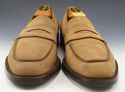 FERRAGAMO sz 8 NUBUCK LEATHER STRAP LOAFERS PUE282