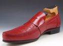 PRADA sz 7 LEATHER MOCCASIN TOE STRAP LOAFERS 2D00