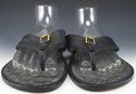 LOUIS VUITTON sz 11 LEATHER STRAP THONG SANDALS FD