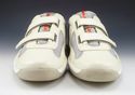 PRADA sz 9 LEATHER & NYLON MESH STRAP SNEAKERS 4P0