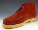 LORO PIANA sz 37.5 SUEDE MOCCASIN TOE ANKLE BOOTS 