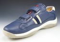 PRADA sz 9.5 LEATHER DOUBLE STRAP SNEAKERS 4P1831 