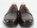 New - PRADA sz 9 BURNISHED LEATHER STRAP LOAFER 2D