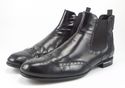 PRADA sz 7 LEATHER WINGTIP CHELSEA BOOTS 2TA014 ME