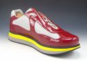 PRADA sz 7 PATENT LEATHER DOUBLE SOLE SNEAKERS 4E2