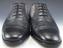 BALLY sz 9 MOLTON LEATHER & FABRIC WINGTIP OXFORDS