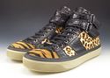 JIMMY CHOO sz 43.5 ANIMAL PRINT HIGH TOP SNEAKERS 