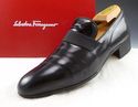 FERRAGAMO sz 7.5 PATENT LEATHER TUXEDO LOAFER 2652