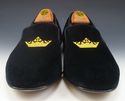 CHURCH'S sz 11 F SOVEREIGN VELVET SLIPPERS MENS BL