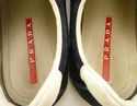 PRADA sz 7.5 SUEDE ROUND TOE LACE UP SNEAKERS 4E21