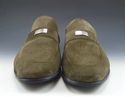 GUCCI sz 8 SUEDE LOGO PLATE LOAFER 247494 MENS OLI