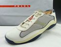 PRADA sz 8 LEATHER & NYLON MESH SNEAKER 201135 MEN