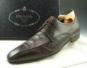 PRADA sz 7 BICYCLE TOE OXFORD 2E1983 MENS BROWN fi