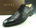 GUCCI sz 8 LEATHER CAP TOE OXFORD 154011 MENS BLAC