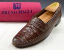 BRUNO MAGLI sz 7.5 CROCODILE & LEATHER STRAP LOAFE