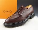 TOD'S sz 8 LEATHER SPLIT TOE OXFORD MENS BROWN fit