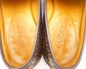 GUCCI sz 6.5 PYTHON HORSE BIT LOAFERS 155182 MENS 