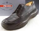 PRADA sz 40 LEATHER TEXTURED SOLE OXFORDS 3300 MEN