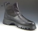 PRADA sz 38 LEATHER LUG SOLE SLIP ON ANKLE BOOTS W