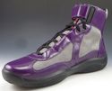 PRADA sz 9.5 LEATHER & MESH HIGH TOP SNEAKER 4T034