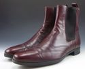 GUCCI sz 7 LEATHER WINGTIP GORED ANKLE BOOTS 12149