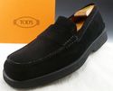 TODS sz 9 SUEDE MOCCASIN TOE STRAP LOAFERS MENS BL