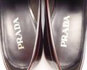 New - PRADA sz 9 BURNISHED LEATHER STRAP LOAFER 2D