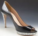 MIU MIU sz 40 PATENT LEATHER OPEN TOE HIGH HEELS W