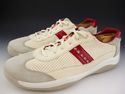 PRADA sz 10 SUEDE & PERFORATED LEATHER SNEAKER 4E1