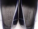 GUCCI sz 9 PATENT LEATHER APRON TOE LOAFERS 170340