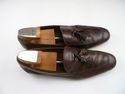 PRADA sz 12 LEATHER APRON TOE TASSEL LOAFERS 2DB01