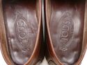 TODS sz 7.5 LEATHER MOCCASIN TOE STRAP LOAFERS MEN