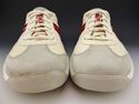 PRADA sz 10 SUEDE & PERFORATED LEATHER SNEAKER 4E1