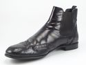 PRADA sz 7 LEATHER WINGTIP CHELSEA BOOTS 2TA014 ME