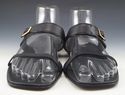 GUCCI sz 10.5 LEATHER STRAP SLIDE SANDALS 1161116 