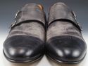 SANTONI sz 13 TANNER LEATHER MONK STRAP OXFORDS ME