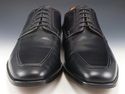 SANTONI sz 13 LEATHER APRON TOE OXFORDS MENS BLACK