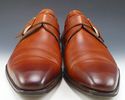 MAGNANNI sz 12 BURNISHED LEATHER MONK STRAPS 14957