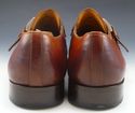 MAGNANNI sz 12 BURNISHED LEATHER MONK STRAPS 14957