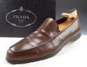 PRADA sz 10.5 LEATHER APRON TOE LOAFER 2D2415 MENS