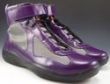 PRADA sz 9.5 LEATHER & MESH HIGH TOP SNEAKER 4T034