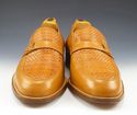 GUCCI sz 41 WOVEN LEATHER STRAP LOAFERS 110097 MEN