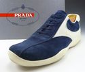 PRADA sz 9.5 SUEDE & LEATHER SNEAKERS 4E0919 MENS 