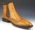 FABI sz 42 LEATHER WINGTIP CHELSEA ANKLE BOOTS MEN