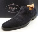 PRADA sz 8.5 TEXTURED SUEDE SPLIT TOE LOAFERS 2P10