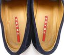 PRADA sz 10.5 SUEDE APRON TOE LOAFERS 1543 MENS DA