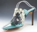 MIU MIU sz 40 FLORAL OVERLAY HIGH HEELS WOMENS TUR