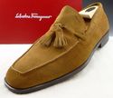 FERRAGAMO sz 10 EE SUEDE TASSEL LOAFERS VG16660 ME