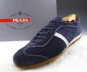 PRADA sz 7 SUEDE LACE UP SNEAKER 4E1965 MENS BLUE 